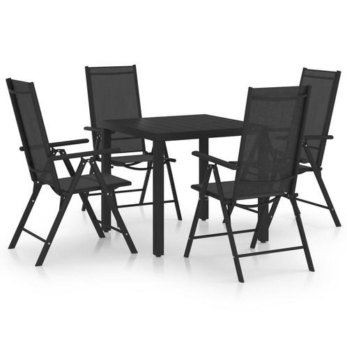 vidaXL 5-delige Tuinset aluminium zwart, Tuin en Terras, Tuinsets en Loungesets, Tuinset, Nieuw, Aluminium, Verzenden
