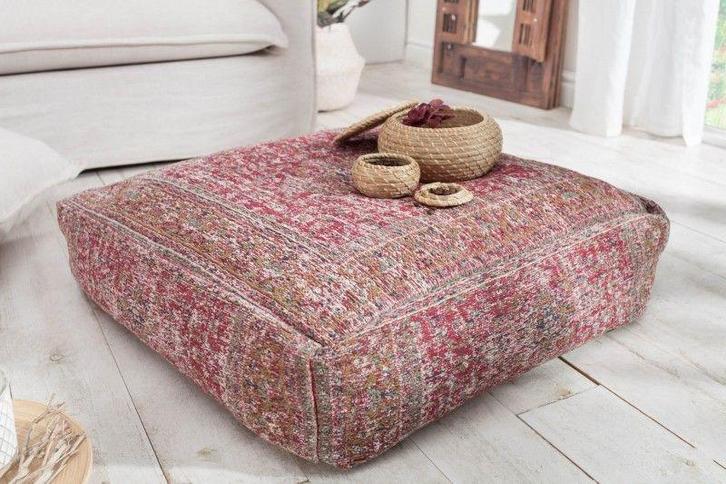 Oosters vloerkussen XL OLD MARRAKESCH 70cm rood bloemmotief, Huis en Inrichting, Stoffering | Tapijten en Kleden, Ophalen of Verzenden
