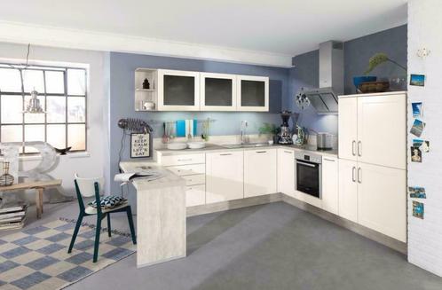 Fraaie witte hoekkeuken. Duits kwaliteitsproduct., Huis en Inrichting, Keuken | Complete keukens, Kunststof, Hoogglans of Gelakt