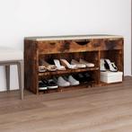 vidaXL Schoenenbank met kussen 104x30x49 cm bewerkt hout, Verzenden, Nieuw