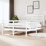 vidaXL Bedframe massief hout wit 150x200 cm, Nieuw, Tweepersoons, Verzenden
