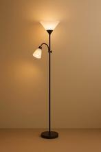 Vloerlamp | DUOS | 1x E27 & 1x E14 | 176cm | Zwart, Huis en Inrichting, Lampen | Vloerlampen, Ophalen of Verzenden, Nieuw, Metaal