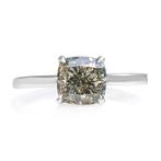 Ring Witgoud Groen Diamant  (Natuurlijk gekleurd)