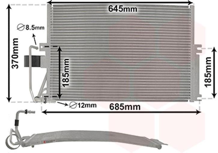 LUCHTCONDENSATOR VOOR OPEL VECTRA B 1995-1998 1618114, Auto-onderdelen, Airco en Verwarming, Nieuw, Ophalen of Verzenden
