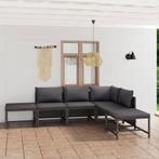 vidaXL 6-delige Loungeset met kussens poly rattan grijs, Tuin en Terras, Tuinsets en Loungesets, Verzenden, Nieuw, Rotan, Loungeset