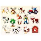 Plug puzzel Boerderij Bino 88114 (Houten puzzels, Puzzels), Ophalen of Verzenden, Nieuw, Overige typen