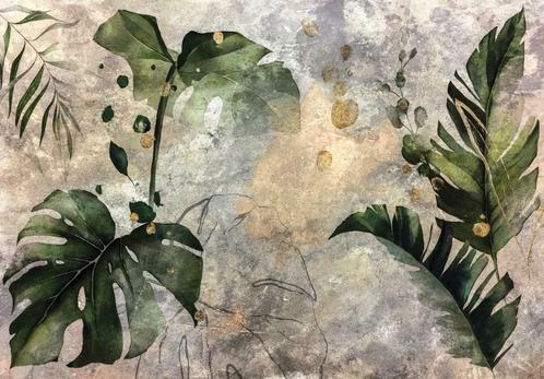 Botanisch behang Aquarel bladeren,, Huis en Inrichting, Stoffering | Behang, Verzenden