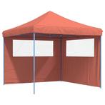 Partytent inklapbaar pop-up met 2 zijwanden terracottakle..., Verzenden, Nieuw, 2 meter of meer, Partytent