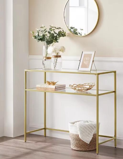 Luxe Consoletafel met Glas – Modern Design, 100×35cm, Antiek en Kunst, Antiek | Meubels | Tafels, Verzenden