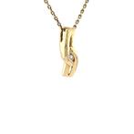 Gouden hanger met diamant van Jeunesse 14 krt, Sieraden, Tassen en Uiterlijk, Kettinghangers, Verzenden, Zo goed als nieuw, Wit