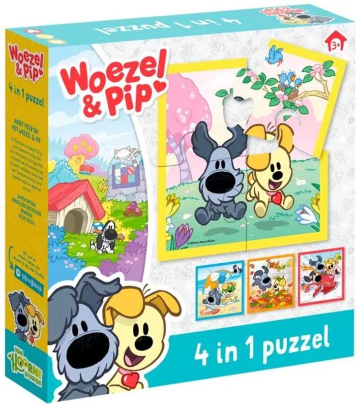 Woezel & Pip - 4 in 1 Puzzel (4 in 1 puzzel) | Bambolino, Kinderen en Baby's, Speelgoed | Kinderpuzzels, Nieuw, Verzenden