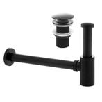 Messing Sifon Mat Zwart | Wastafel Afvoer | Laatste Stuks!, Ophalen of Verzenden, Nieuw, Koper, Wastafel