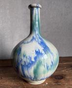 Edo-periode Shigaraki driekleurig glazuur Reigernek-vaas met