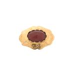 Gouden broche met carneool | Vintage/antiek (585, 14 karaat), Sieraden, Tassen en Uiterlijk, Broches, Gebruikt, Overige kleuren
