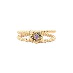 Gouden vintage bloem ring met saffier 14 kt, Ophalen of Verzenden, Nieuw