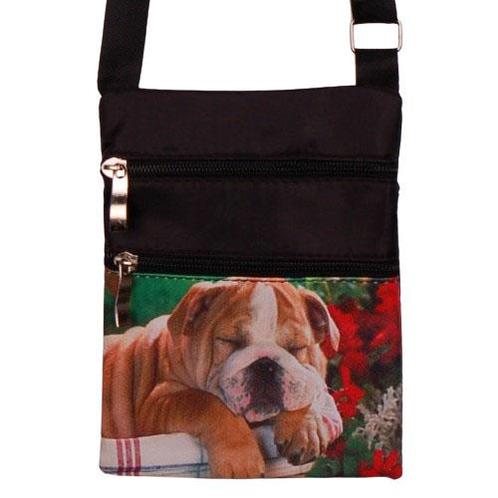 Schoudertasje - Hond Engelse Buldog Slapend - Zwart - Verste, Sieraden, Tassen en Uiterlijk, Tassen | Schoudertassen, Zwart, Nieuw