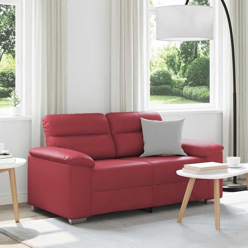 vidaXL 2-zitsbank wijnrood 120 cm kunstleer, Huis en Inrichting, Banken | Bankstellen, Nieuw, Leer, Tweepersoons, Verzenden