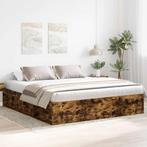 vidaXL Bedframe gerookt eikenkleurig 180x200 cm Super King, Eenpersoons, Bruin, Verzenden, Nieuw