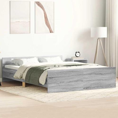 vidaXL Bedframe met hoofd- en voeteneinde grijs sonoma, Huis en Inrichting, Slaapkamer | Bedden, 140 cm, 190 cm of minder, Grijs