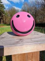 Beeld, smiley big model fuchsia - 35 cm - polyresin