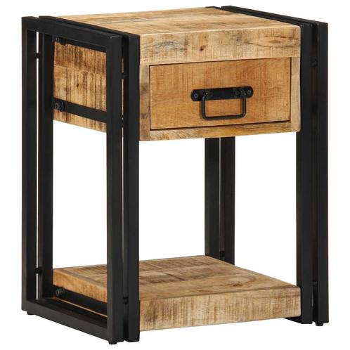 vidaXL Nachtkastje 40x35x50 cm massief ruw hout mango, Huis en Inrichting, Slaapkamer | Nachtkastjes, Nieuw, Hout, Verzenden