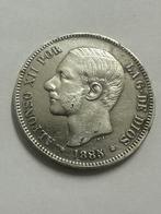 Spanje. Alfonso XII. 5 pesetas 1885 18-85 (Zonder