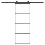vidaXL Schuifdeur met beslag 76x205 cm ESG-glas en aluminium, Doe-het-zelf en Verbouw, Deuren en Horren, Verzenden, Nieuw