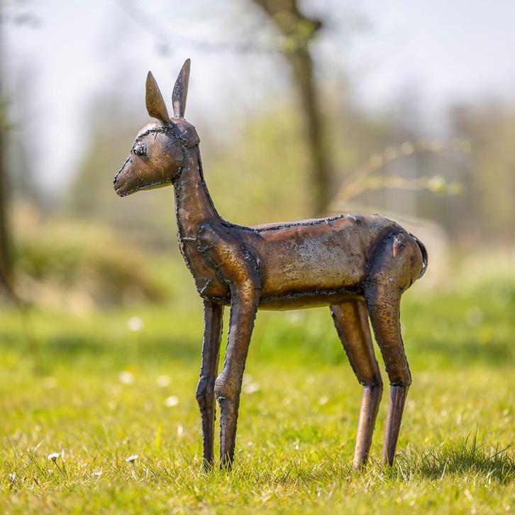 Beelden: metalen herten, Antiek en Kunst, Curiosa en Brocante, Ophalen of Verzenden