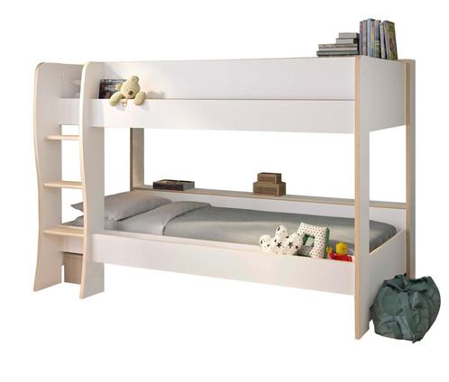 ROOMY - Stapelbed  - 90x200cm - wit eiken, Kinderen en Baby's, Kinderkamer | Stapelbedden en Hoogslapers, Nieuw, Ophalen of Verzenden