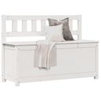 Wit Grenen Bankje 110cm - Retourdeal - Rustieke Stijl, Huis en Inrichting, Minder dan 75 cm, Ophalen of Verzenden, Rechte bank