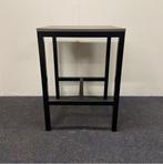 Sta-tafel (hxbxd) 111x80x80 cm, Bruin eiken blad - zwart, Gebruikt, Ophalen of Verzenden