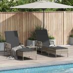 vidaXL Ligstoelen - 2 Stuks met Kussens en Tafel in, Tuin en Terras, Verzenden, Nieuw