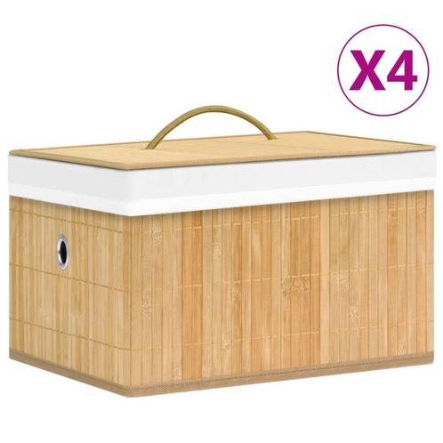 Opbergboxen Bamboe 4 st | Retourdeal | 35% Korting, Huis en Inrichting, Woonaccessoires | Kisten, Minder dan 50 cm, Nieuw, Minder dan 50 cm