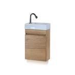 Bonsai Badmeubelset - Natuur Eiken - Keramische Wastafel, Ophalen of Verzenden, Nieuw