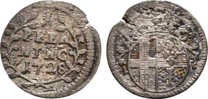 1 Pfennig 1728 Fulda: Adolf von Dalberg, 1726-1737:, Postzegels en Munten, Munten | Europa | Niet-Euromunten, Verzenden