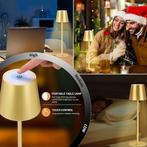 Tafellamp oplaadbaar - Slaapkamer - 2 Stuks - Goud - Zoeger, Huis en Inrichting, Lampen | Tafellampen, Verzenden, Zo goed als nieuw