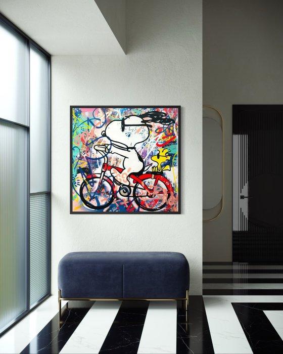 CASPA - Snoopy and Woodstock Bike Tour, Antiek en Kunst, Kunst | Schilderijen | Modern