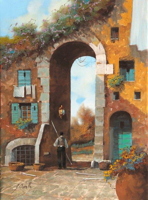 Guido Borelli - il bastone, Antiek en Kunst, Kunst | Schilderijen | Modern