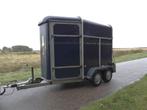 2 paards poly trailer met deur-klep + voorlosser/vooruitloop, Gebruikt, Polyester, 2-paards trailer