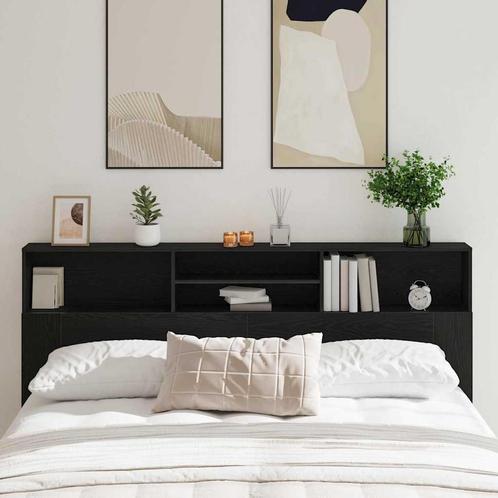 vidaXL Hoofdeinde kas Zwart eiken 200 x 19 x 103.5 cm, Huis en Inrichting, Slaapkamer | Bedden, Zwart, Nieuw, Hout, Verzenden