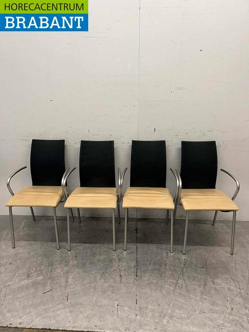 Eetkamerstoel stoelen zwart beige 9 stuks Horeca, Zakelijke goederen, Horeca | Meubilair en Inrichting, Gebruikt, Ophalen of Verzenden