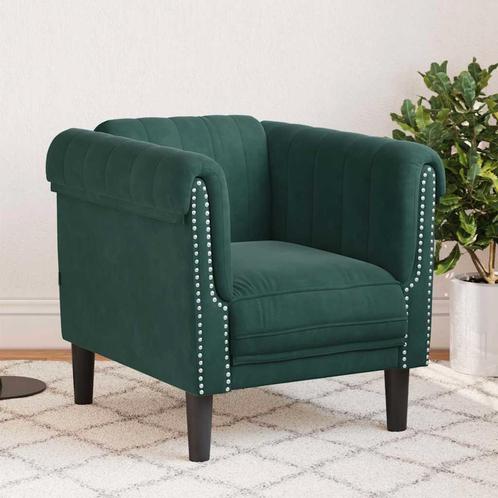 vidaXL Fauteuil fluweel donkergroen, Huis en Inrichting, Banken | Bankstellen, Nieuw, Stof, Eenpersoons, Verzenden