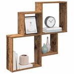 vidaXL Wandschap 80x15x78,5 cm bewerkt hout oud houtkleurig, Huis en Inrichting, Woonaccessoires | Wandplanken en Boekenplanken