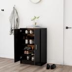 vidaXL Schoenenkast 60x35x92 cm bewerkt hout zwart, Verzenden, Nieuw