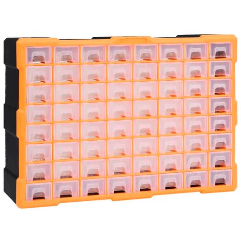 vidaXL Organiser met 64 lades 52x16x37,5 cm, Doe-het-zelf en Verbouw, Gereedschapskisten, Nieuw, Verzenden