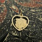 Gouden hart hanger van een jongen kinderkopje, Ophalen of Verzenden, Gebruikt, Goud, Overige merken