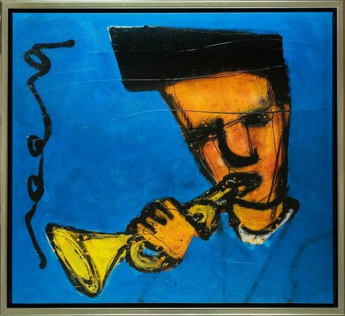 Herman Brood | Giclée: Chet Baker | Afmeting: 100cm x 100cm, Antiek en Kunst, Kunst | Litho's en Zeefdrukken, Ophalen of Verzenden