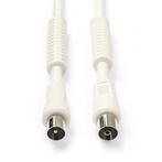 Coax kabel - Nedis - 1 meter (Digitaal, 120 dB, Wit), Computers en Software, Verzenden, Nieuw