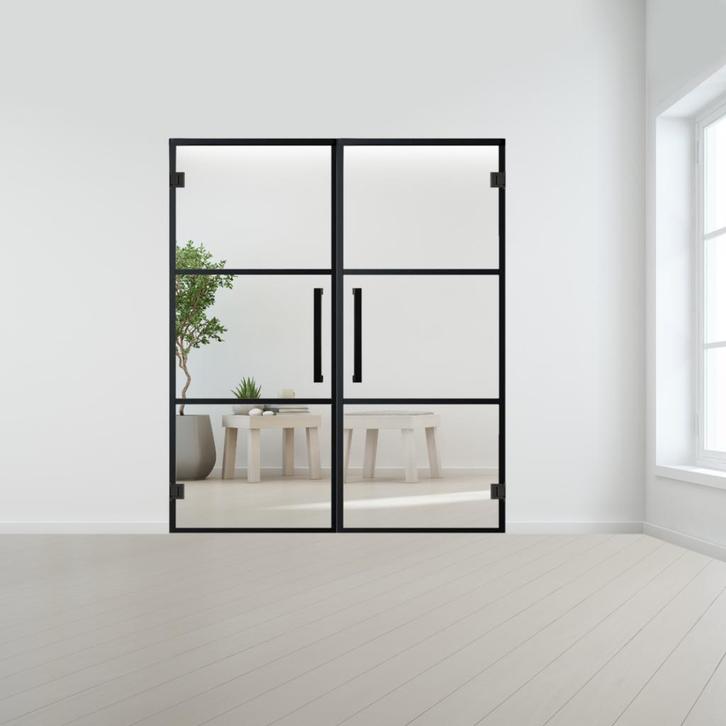 Steel look dubbele deur zonder kozijn, Doe-het-zelf en Verbouw, Deuren en Horren, Nieuw, Ophalen of Verzenden