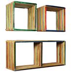 vidaXL Wandschappenset massief gerecycled teakhout, Huis en Inrichting, Woonaccessoires | Wandplanken en Boekenplanken, Verzenden